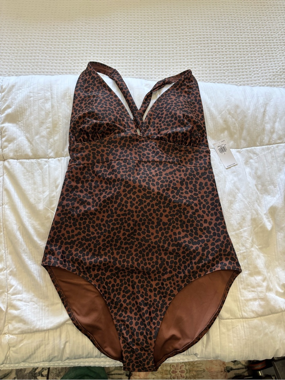 Old Navy Leopard-Print One-Piece Swimsuit - Brown & Black